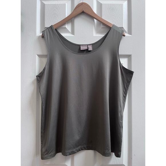 Chicos Nylon Blend Green Sleeveless Shell Tank Top Plus Size XL - Picture 7 of 7